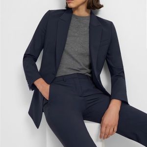 Theory Carissa Navy Blazer and Treeca Pant Suit in Good Wool